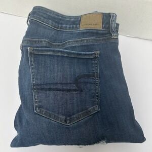 American Eagle Next Level Stretch Mid-Rise Jegging Size 16 Patched Distressing‎